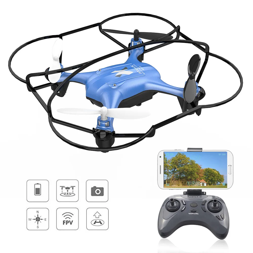 AT96-BLUE ATOYX Дрон с камерой 4k широкоугольная камера Дрон HD RC Квадрокоптер FVP wifi Высокая 4CH Безголовый режим удержания высоты - Цвет: AT96-BLUE