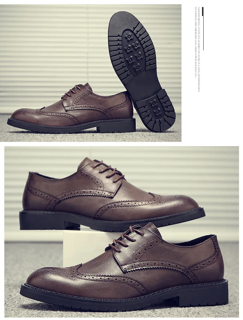 NPEZKGC Spring Big Size Men Leather Shoes Fashion Dress Business Shoes Lace Up Men Formal Oxfords Shoes For Men Wedding Shoes