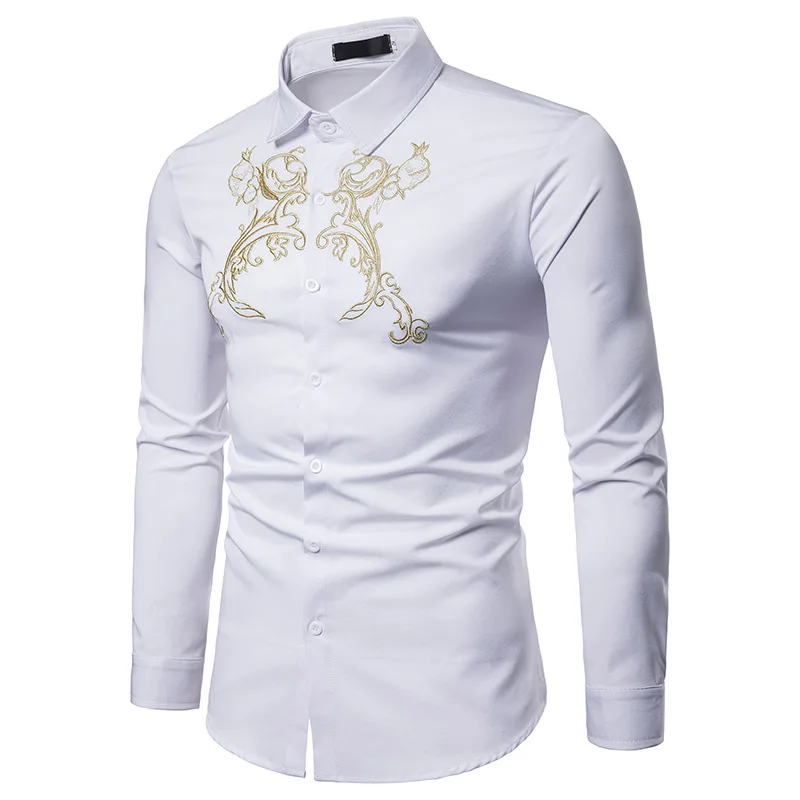 Мужская рубашка с длинными рукавами Европейского/американского размера 2018