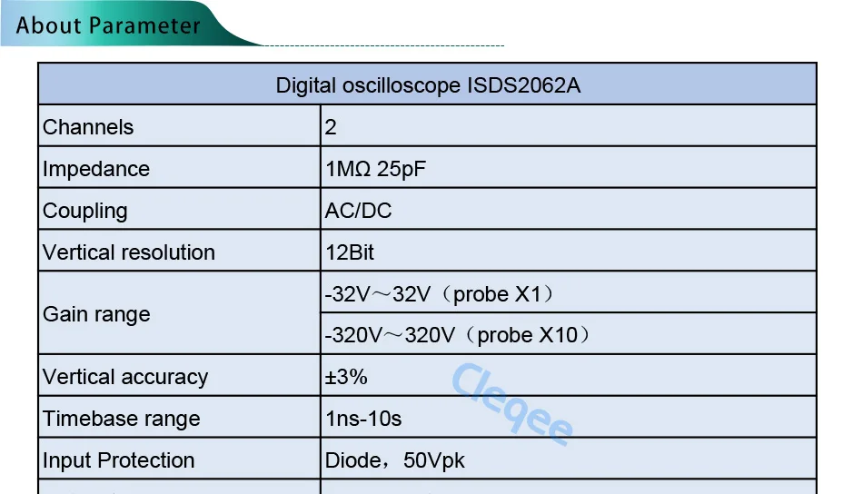 ISDS2062A виртуальный ПК USB осциллограф, 2CH 20 МГц полоса пропускания 60MSa/s 12bit АЦП анализатор БПФ