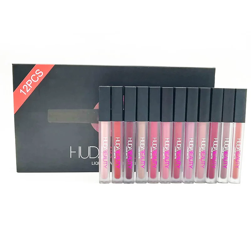 Жидкая помада Hudas Beauty 12 шт. блеск для губ Косметическая Помада пигмент