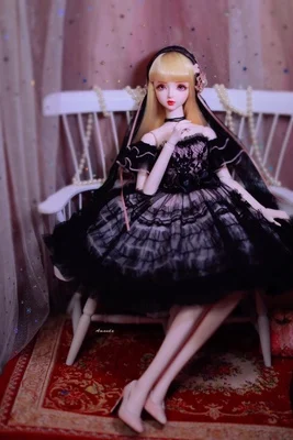 Одежда для кукол для 1/4 1/3 bjd, Одежда для кукол, черное платье для торта, красивые платья на заказ