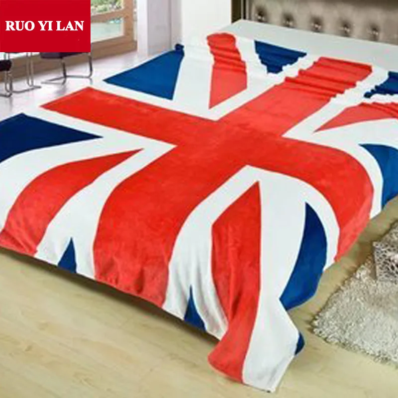 Многофункциональное одеяло с английским флагом/американским флагом мягкое - Фото №1