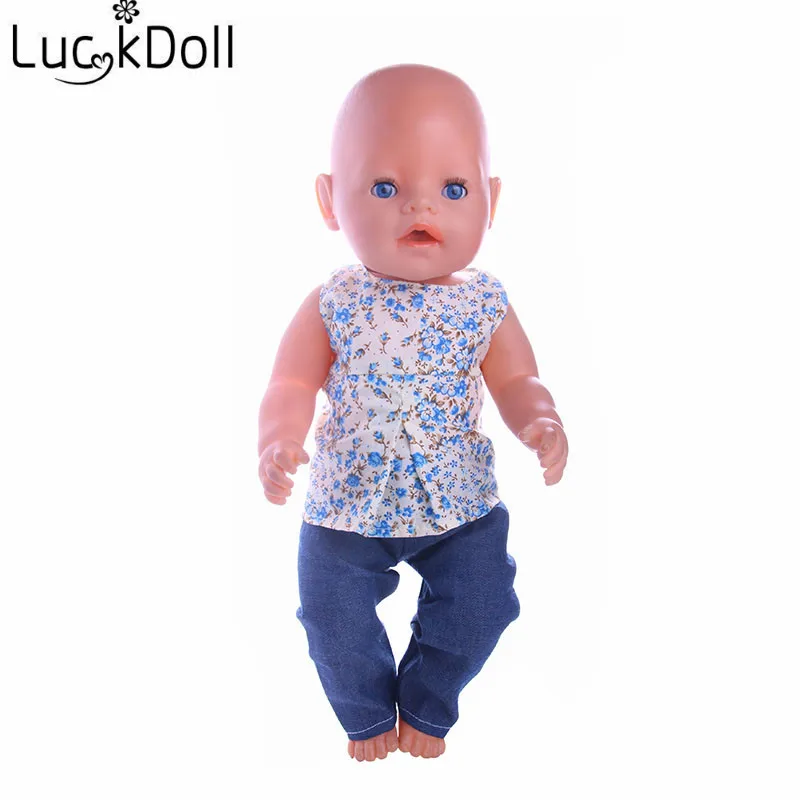 Костюм ручной работы LUCKDOLL с юбкой леггинсами и топом 18 дюймов американский 43 см
