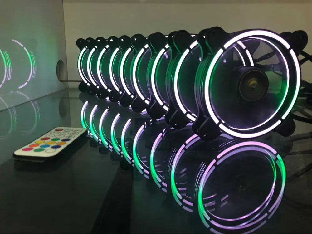 AIGO JESM J3 PC чехол для компьютера охлаждающий вентилятор RGB 120 мм низкий уровень шума высокий воздушный поток регулируемый цветной светодиодный вентилятор