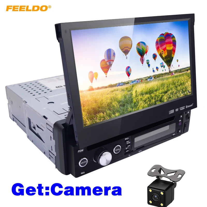 FEELDO 7 дюймов 1DIN In dash Manumotive Ultra Slim WinCE Автомобильный GPS Bluetooth Navi Радио USB MP5 с dvd плеером