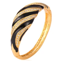 gold bracelets for women bangle black fancy hot fashion jewelry yellow gold color charm rhinestone bracelets bangles h5151