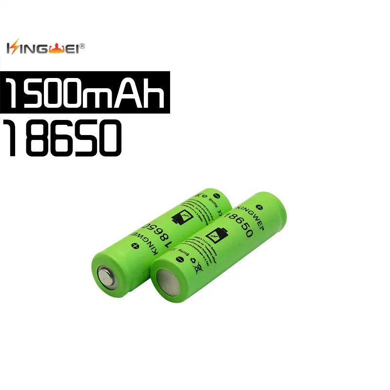 Бренд KingWei зеленый 1500mah 18650 3 7 v литий ионная остроконечная батарея