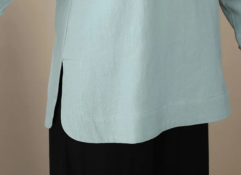 

Chinese Traditional Tops Women Cotton Linen Blouse Lady T-shirt Size M-3XL