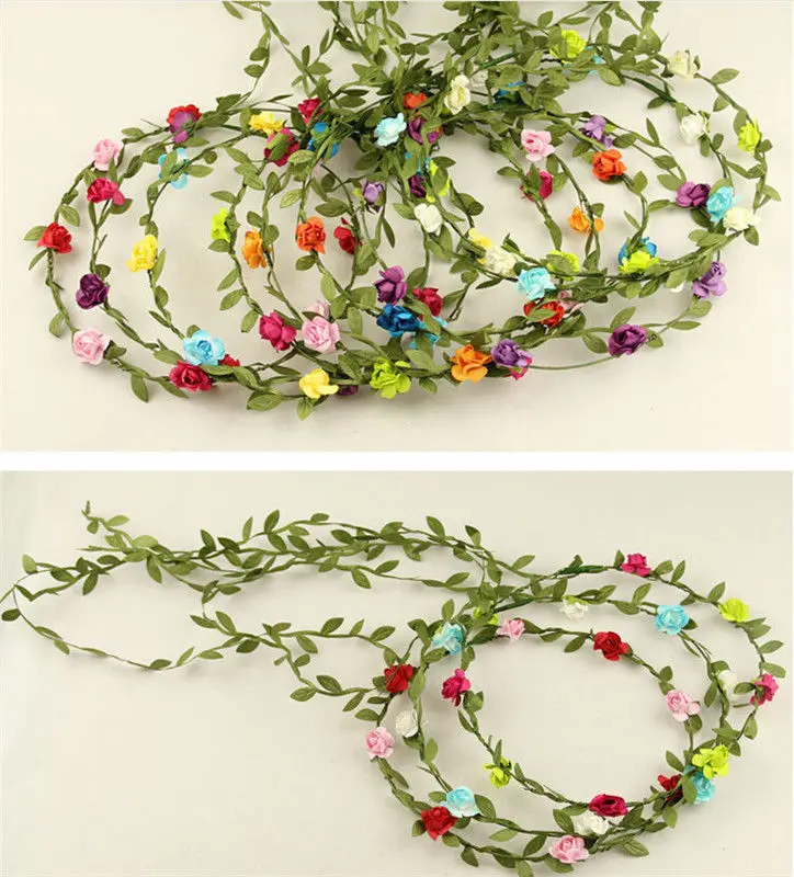 Свадебный головной убор невесты эластичный Цветочный венок ободок гирлянда