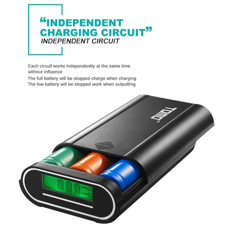 TOMO T3 USB Li Ion интеллектуальное зарядное устройство Портативный ЖК Смарт DIY банк