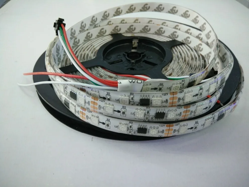 5 м DC12V ws2811ic 5050 RGB SMD Адресуемая ws2811 светодиодная полоса пикселей IP65 гибкая лента +