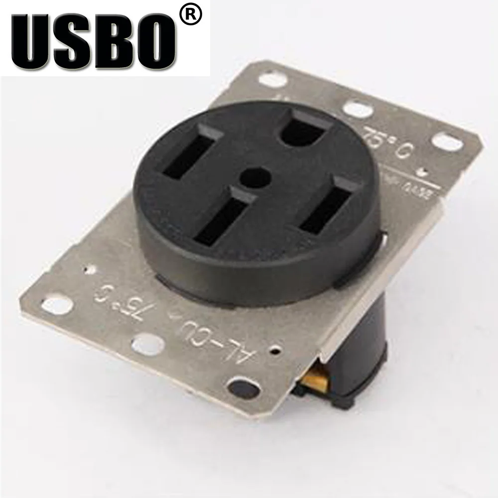 Американский черный 125 V/250 V 50A генератор анти ВЫКЛ розетка NEMA 14 50R промышленная