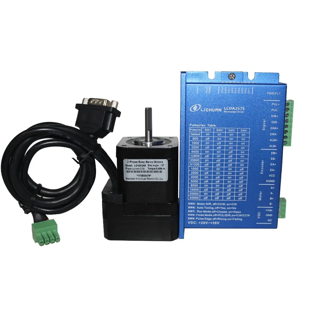 Lichuan 2 Фаза 0.48Nm Nema 17(Национальная ассоциация владельцев электротехнических предприятий) шаговый двигатель замкнутого контура управления LC42H249 шаг сервопривода DC20-50V привод ЧПУ LCDA257S