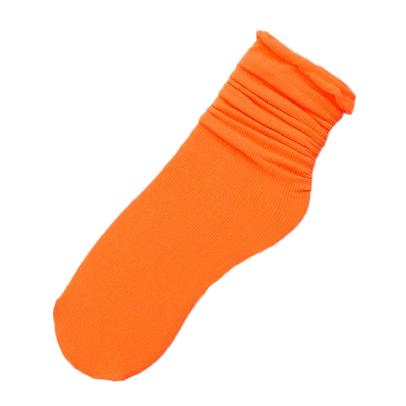 orange 5 pairs Неоновые носки для женщин модная уличная одежда Harajuku Calcetines яркие цвета милые носки корейский стиль женские носки желтый оранжевый - Цвет: orange 5 pairs