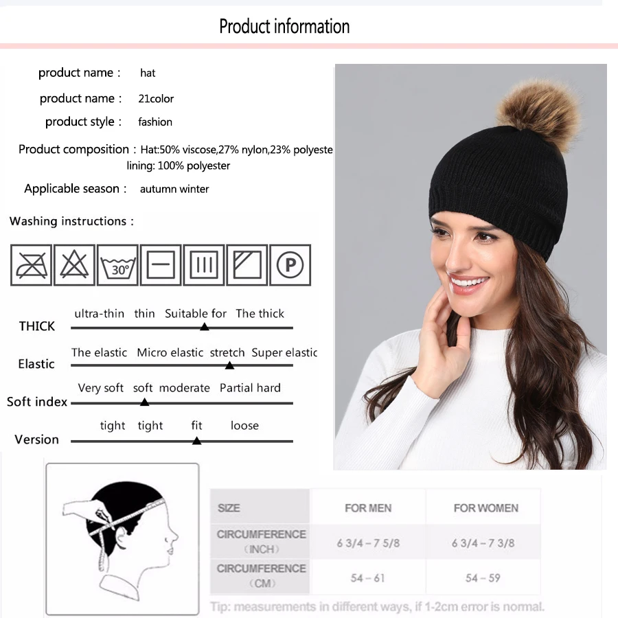 Girita женская зимняя вязаная шапка Skullies Beanies, шапки с флисовой подкладкой, вязаные меховые женские теплые шапки с помпоном