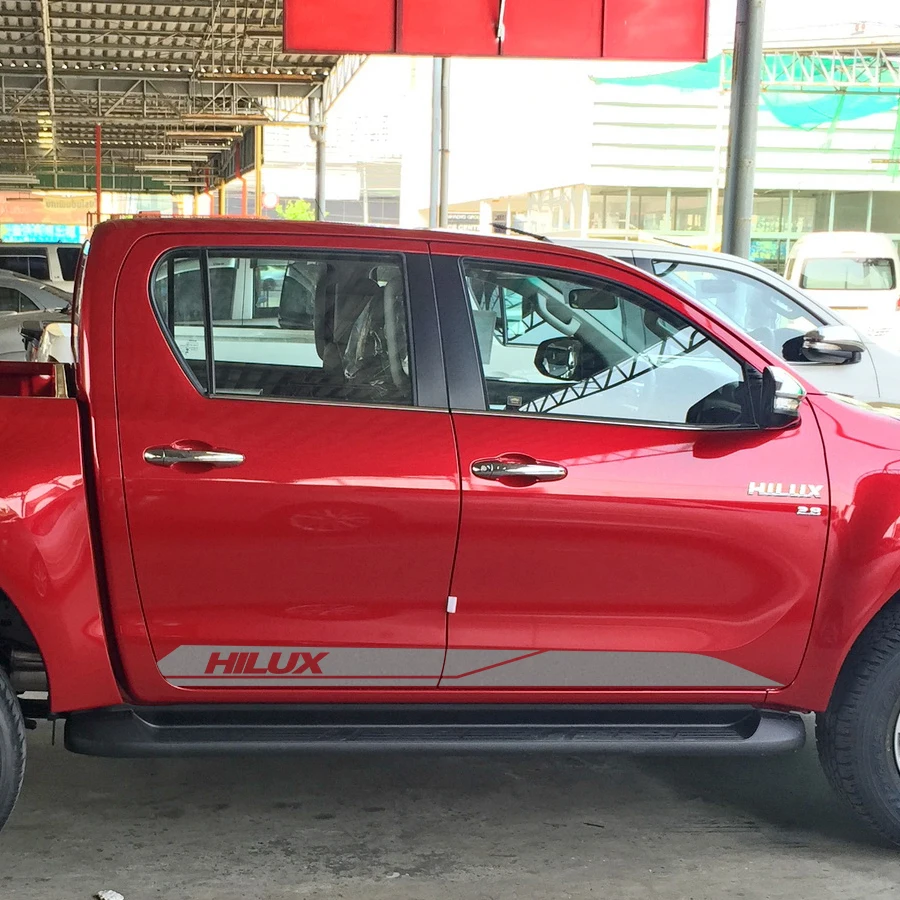 2 шт. hilux гоночная Боковая дверь полоса графическая виниловая Автомобильная наклейка подходит для TOYOTA HILUX Revo Vigo