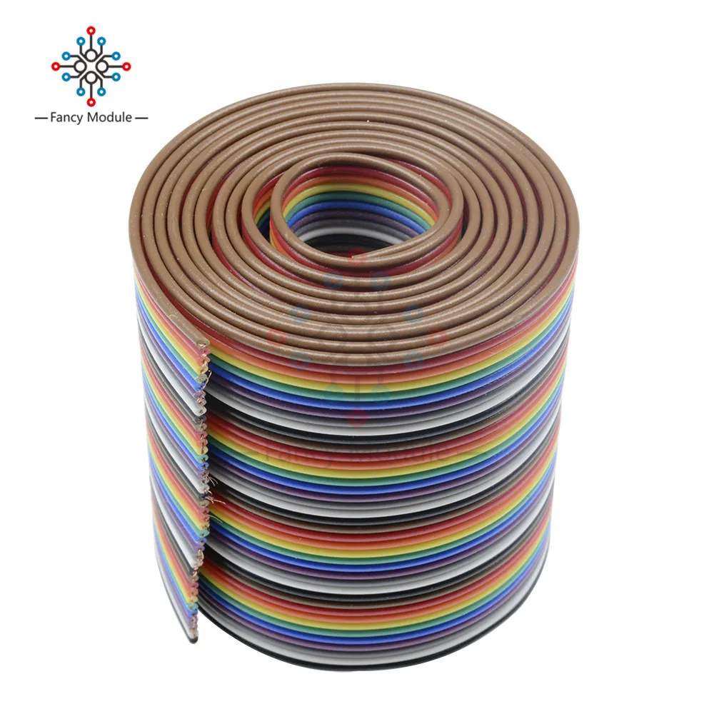 

1M 3.3ft Rainbow Ribbon IDC Cable Wire 40 Pin Flat Ribbon IDC Cable Wire Rainbow Cable for Arduino DIY Electronic Kits