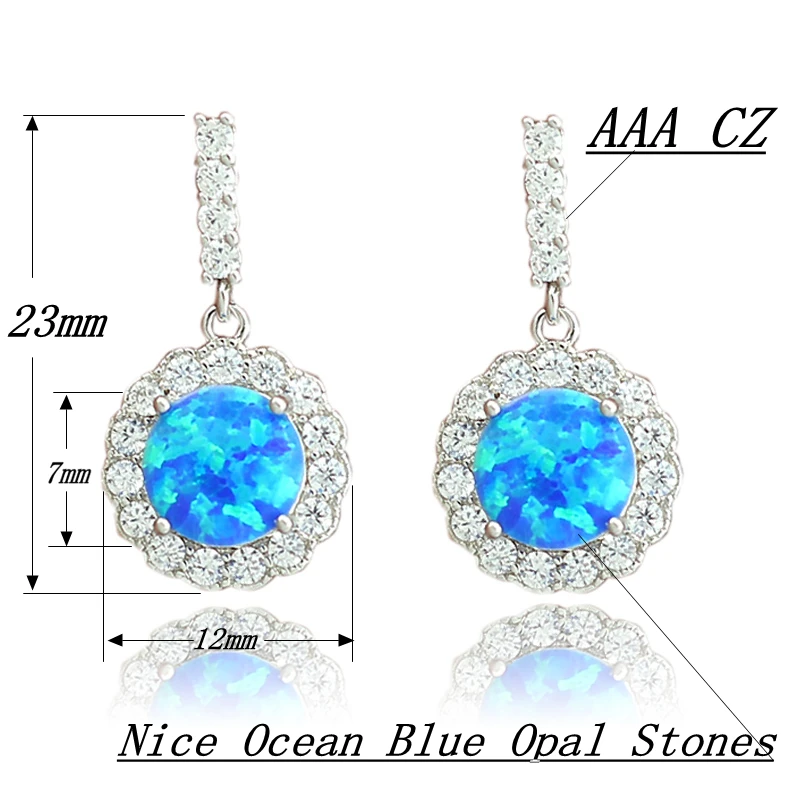 Женские серьги-гвоздики с синим огненным опалом HAIMIS модные ювелирные изделия