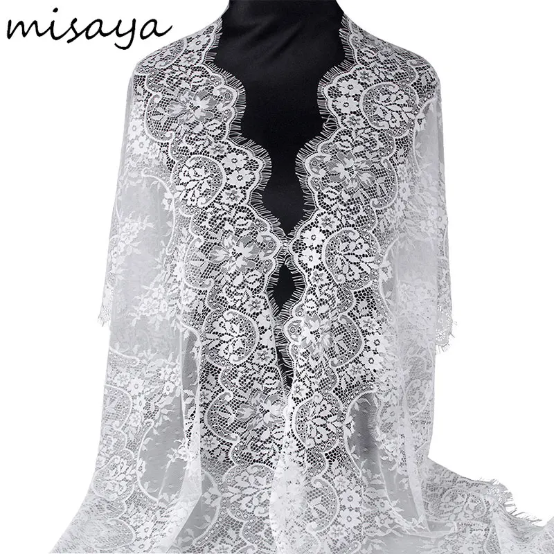 Misaya 3 ярда/Лот большие ресницы кружевная отделка маленький цветок 2 цвета ткань