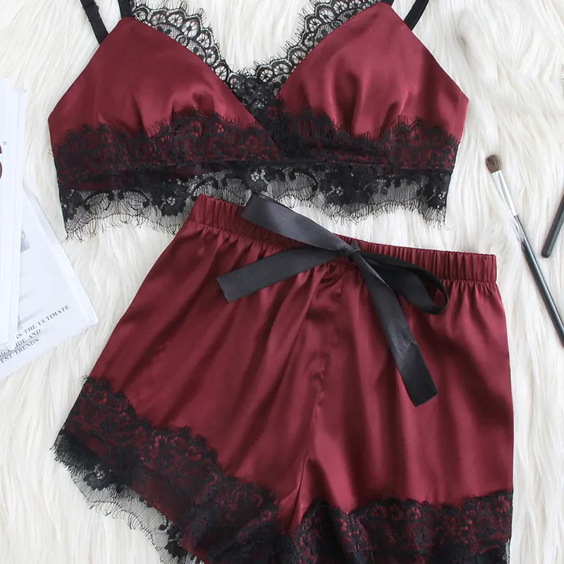 Взрыв пижамы ресницы кружева Моделирование Шелковые ночная рубашка больших