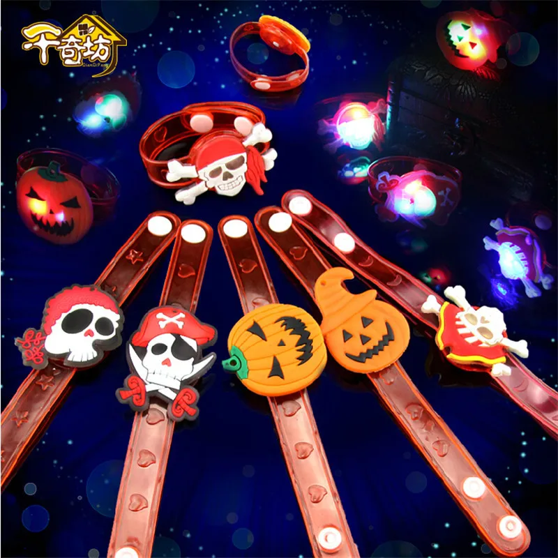 Светодиодный мигающий браслет Тыква игрушка-Призрак Хэллоуин украшения