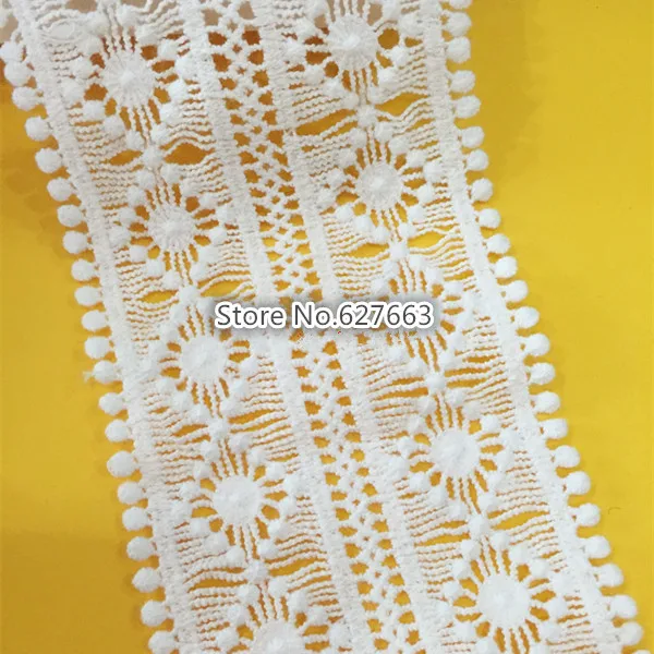 

7.5CM White Cotton Embroidery Hollow Lace Fabrics Laces Trim - Free Shipping
