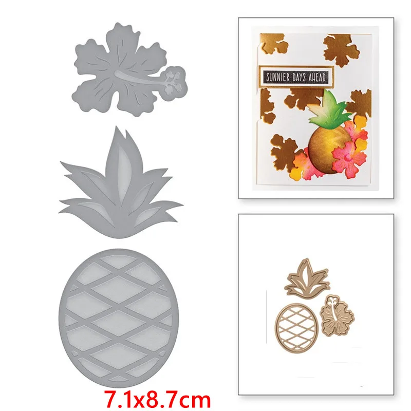 H2841 pineapple Винтажный цветок, фрукты, металлические Вырубные штампы, трафарет для скрапбукинга "сделай сам", фотоальбом с тиснением для изготовления подарочных открыток, рукоделие - Цвет: H2841 pineapple