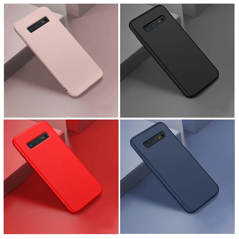 Силиконовый чехол для телефона samsung Galaxy S10 Plus тонкий матовый мягкий S9 Note 8 9 J4 J6 J7 2017