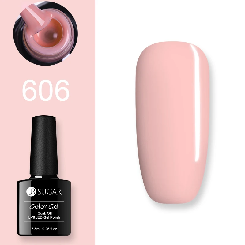 606 Ur Sugar Гель-лак UV Vernis Полупостоянный праймер верхнее покрытие 7,5 мл замачиваемый эмалированный Гель-лак УФ-гель для ногтей лак - Цвет: 606