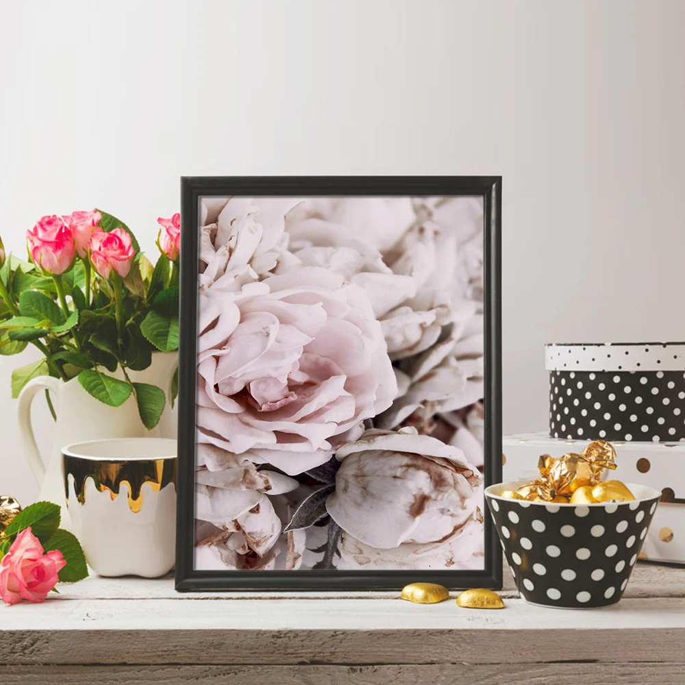 Настенный постер с пионами в скандинавском стиле минималистский настенный