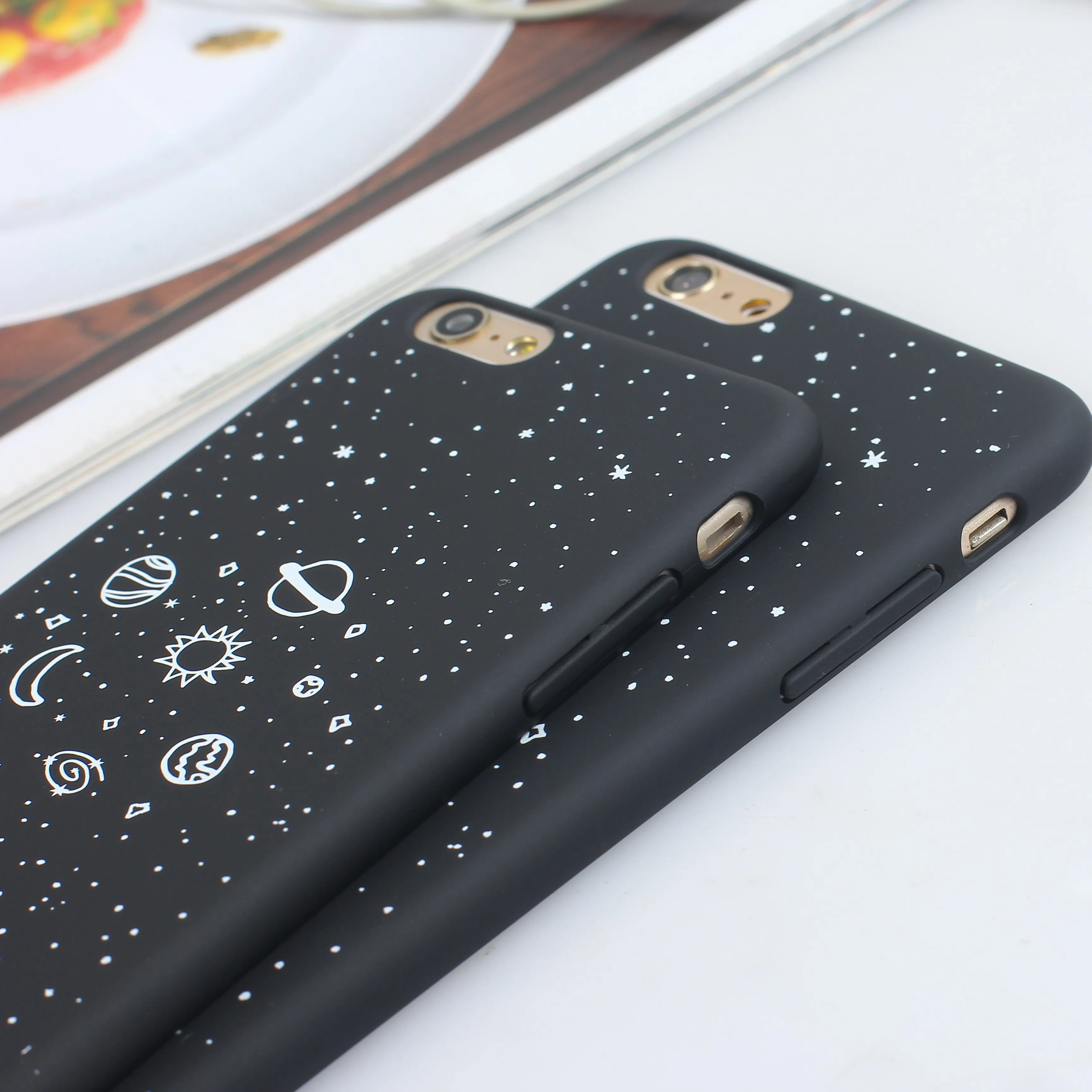 Новый чехол для телефона iPhone 6 6S 7 8 X плюс Футляр крышки ПК XS MAX XR Plus черный звезда
