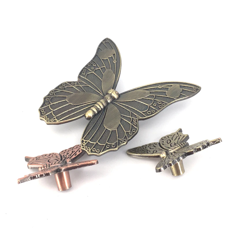 1x цинковый сплав винтажная бронзовая Бабочка ручка шкаф ящик комод ручки дверные
