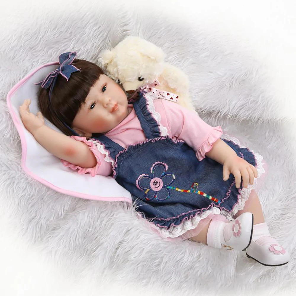 56 см Новое лицо силикона Reborn Baby Doll игрушки Реалистичные одежда для малышей куклы