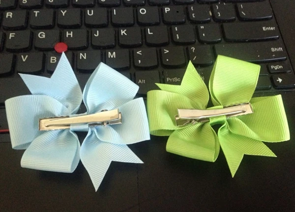 

DHL FREE 320pcs 40 colors 8*8cm Ribbon Bows Clip bows clip hair baby v rib ribbon bow hair accessories kids headdress