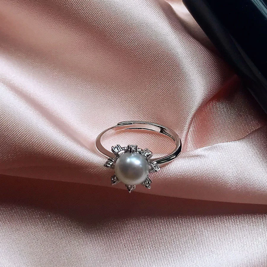 4,99 Самая низкая цена! Promise, настоящее 925 пробы, серебряные кольца для женщин, модное, белое, натуральное, пресноводное, жемчужное, регулируемое кольцо