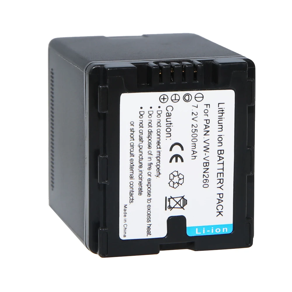 Литий-ионный аккумулятор AOPULY для камер Panasonic VW-VBN260 2 шт./лот/набор большой емкости