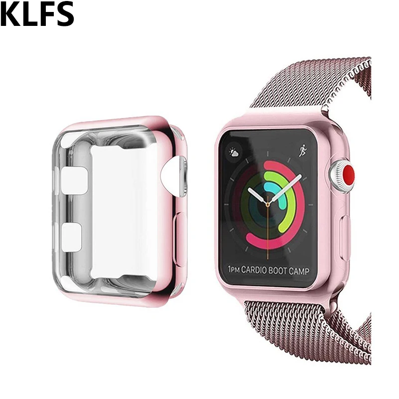 KLFS 360 градусов полное покрытие для Apple Watch серии 1/2/3/4 38 мм/42 мм 40 мм/44 позолоченный