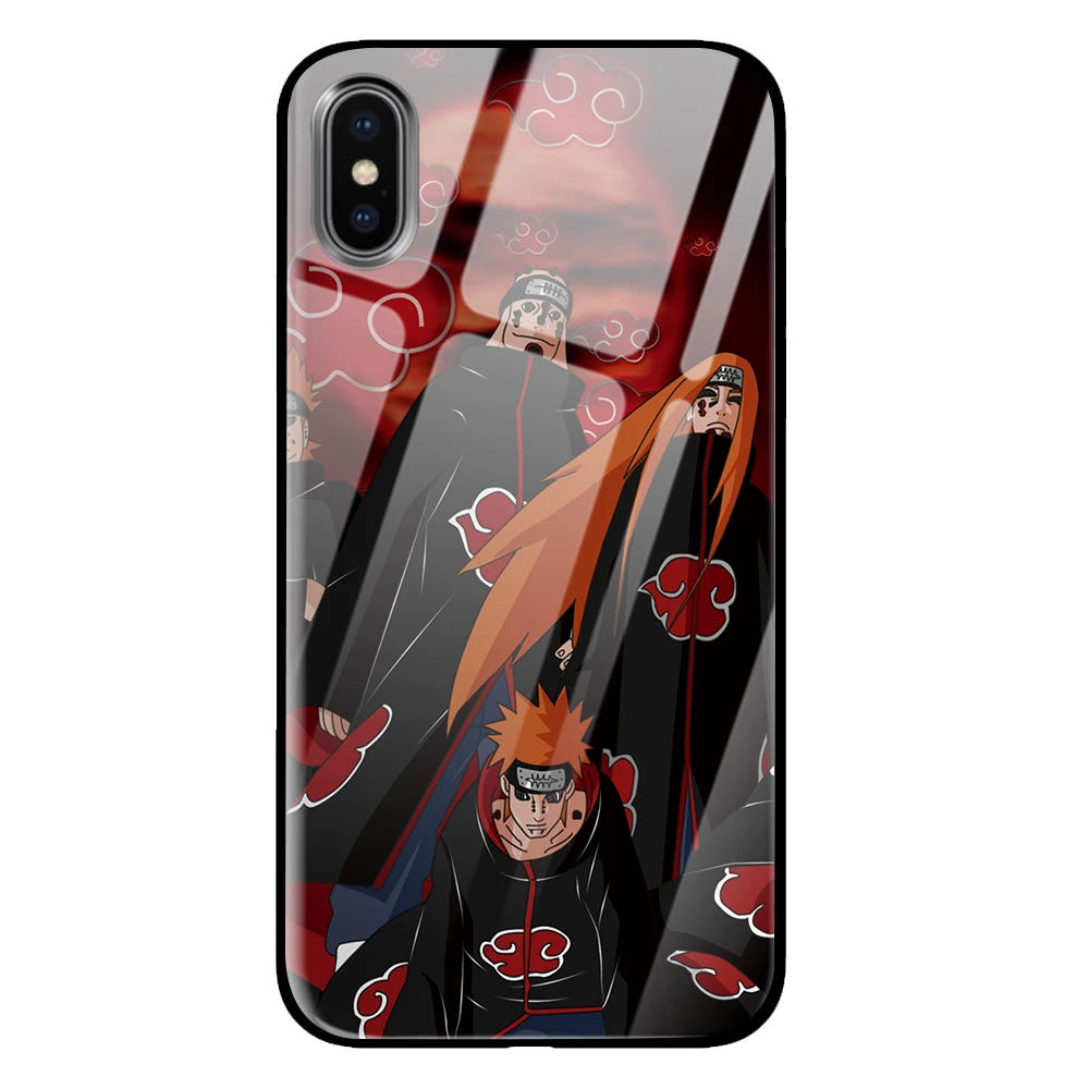 7 Аниме Наруто Акацуки Coque закаленное стекло телефонные чехлы крышка для Apple iPhone 5 5S SE 6 6s 7 8 Plus X XS Max XR - Цвет: 7