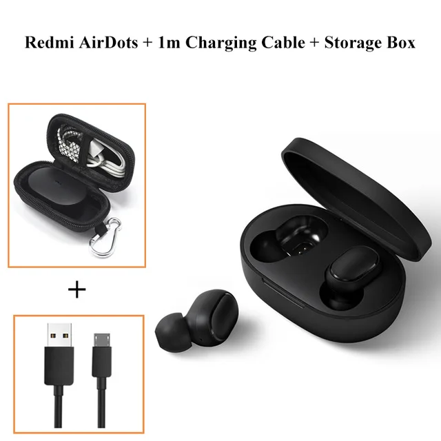 Add Storage Box Оригинальные беспроводные наушники Xiaomi Redmi AirDots, Bluetooth 5,0, DSP, активная гарнитура с шумоподавлением TWSEJ04LS 4,1g - Цвет: Add Storage Box