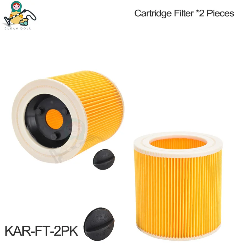 KAR-FT-2PK Чистящая кукла картридж фильтр и мешки для пыли для пылесоса KARCHER MV2 IPX4 WD2 A2004 A2054 A2204 пылесос сумки и фильтр - Цвет: KAR-FT-2PK