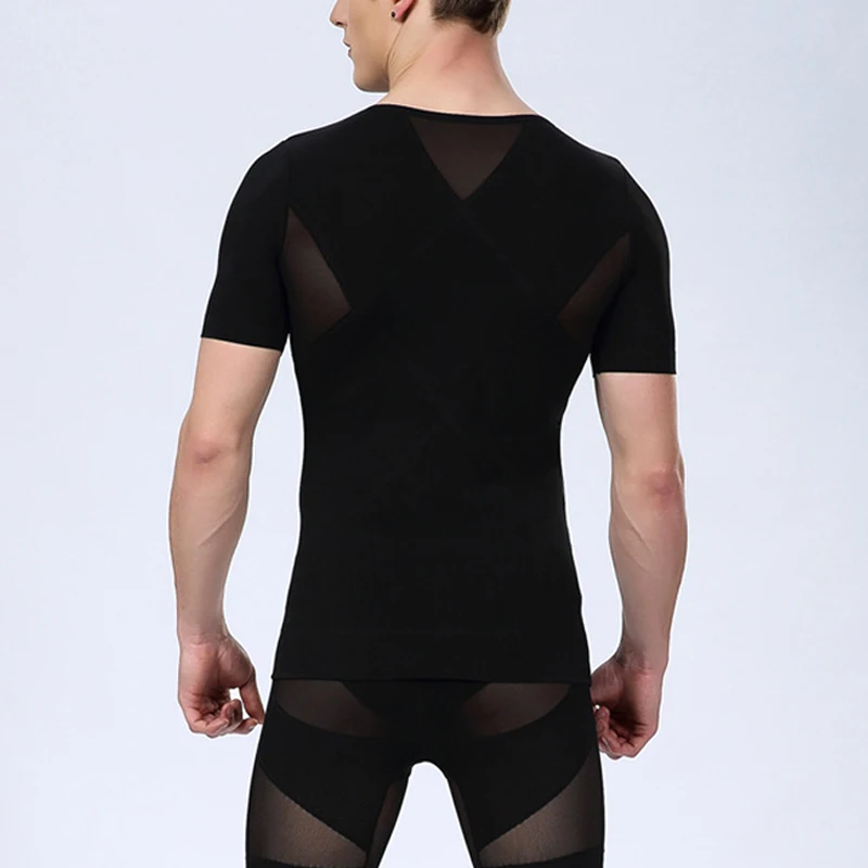 Хит Мужская корректирующая одежда для похудения компрессионная футболка с