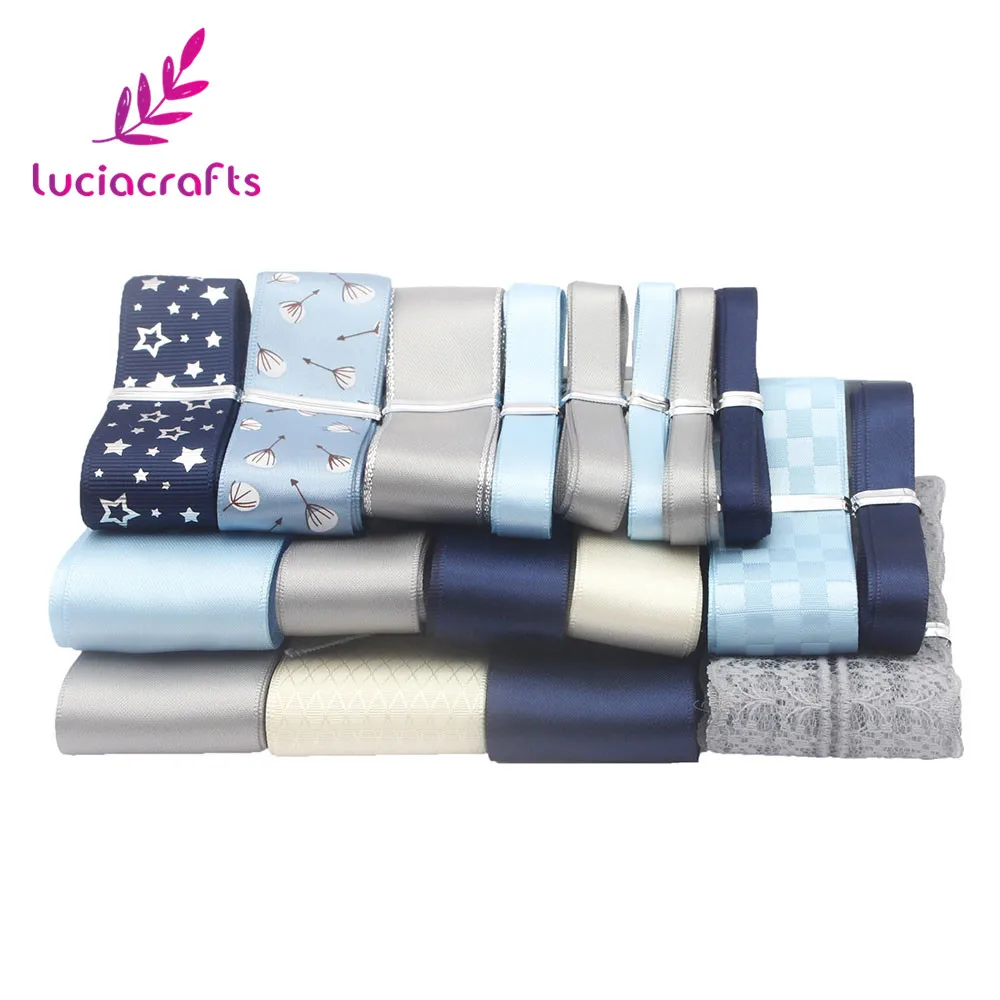 Lucia crafts 18 ярдов 6-40 мм смесь атласная/корсажная/органза лента набор отделка Кружева DIY Свадебная Упаковка бант для волос аксессуары S0705