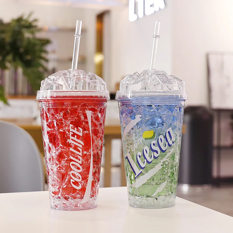 450 мл летняя кружка для холодных напитков пластиковая соломенная чашка пляжные