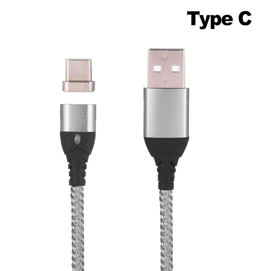 Micro usb type C Магнитный зарядный кабель Интерфейсный порт для быстрой зарядки телефона Android магнитное зарядное устройство Microusb - Цвет: silver type 6