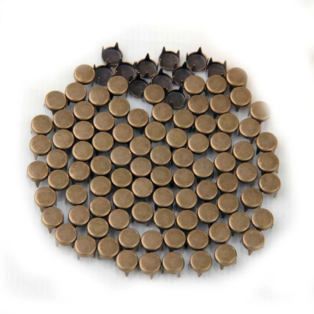 Круглые медные заклёпки 100 бронзовых цветов шпильки-шпильки для