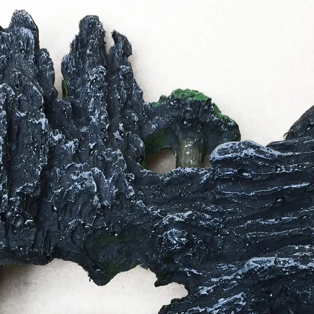 Аквариум с видом на горы орнамент дерево каменная пещера украшение для аквариума