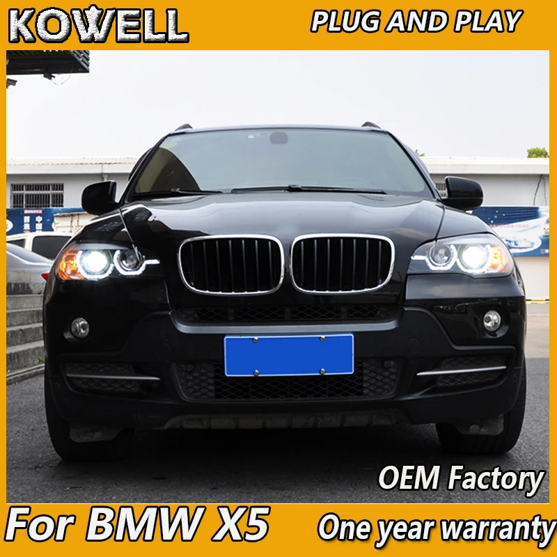 Фары головного света KOWELL для X5 фар 2007 2013 E70 фары ангельские глазки светодиодный
