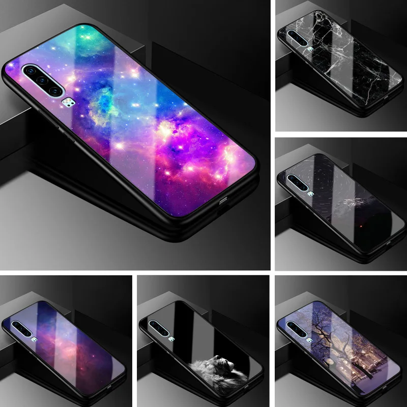 E для huawei P30 чехол P 30 стеклянный жесткий чехол для huawei P30 Pro Чехол P30Pro закаленный крутой модный для huawei P30 Lite P30Lite