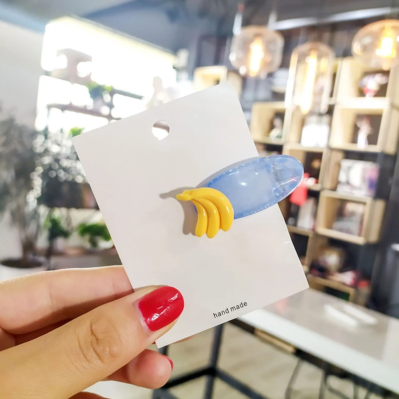 2019 Популярные фруктовые заколки для женщин головные уборы Акриловые сладкие аксессуары для волос Дамские милые заколки Девичьи подарки Женщины на